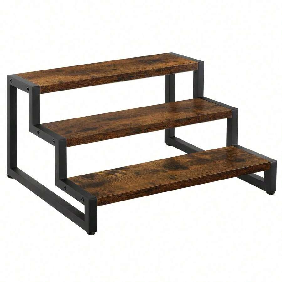 Spice Rack Organizer For Countertop, 3 Tier Kitchen Counter Shelf, Wooden Tiered Display Stand Riser Shelf - Brown - View 1