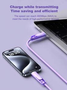 OIITH 4-In-1 60W/100W(MAX)/27W Type C Fast Charging Cable, Silicone Micro USB Type C Charger ,Suitable For Smart Phone USB Multiple Ports, Charging Cable Compatible With Iphone 16/15/14/13/12/11/ S24/S23/S22/S21, Vivo,Compatible With Samsung,Can Charge Other Devices At Full Speed! Nan