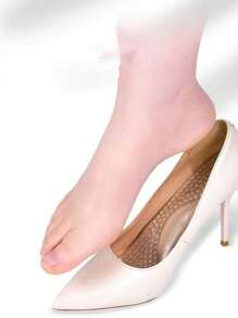 1 Pair / 2 Pairs Transparent Silicone Cushion Pads, Soft Arch Support Insoles For Women High Heels Sandals Boots, Shock Absorbing Slip-Resistant Gel Pad Liners For Ballet Flats