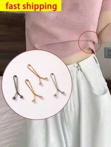 防走光固定装饰夹 翻领多功能一线夹 T恤修角 短裤腰围修饰 袖口收紧固定夹 隐形U型腰夹 隐形别针腰部固定器腰夹 - 彩色 - 查看 1