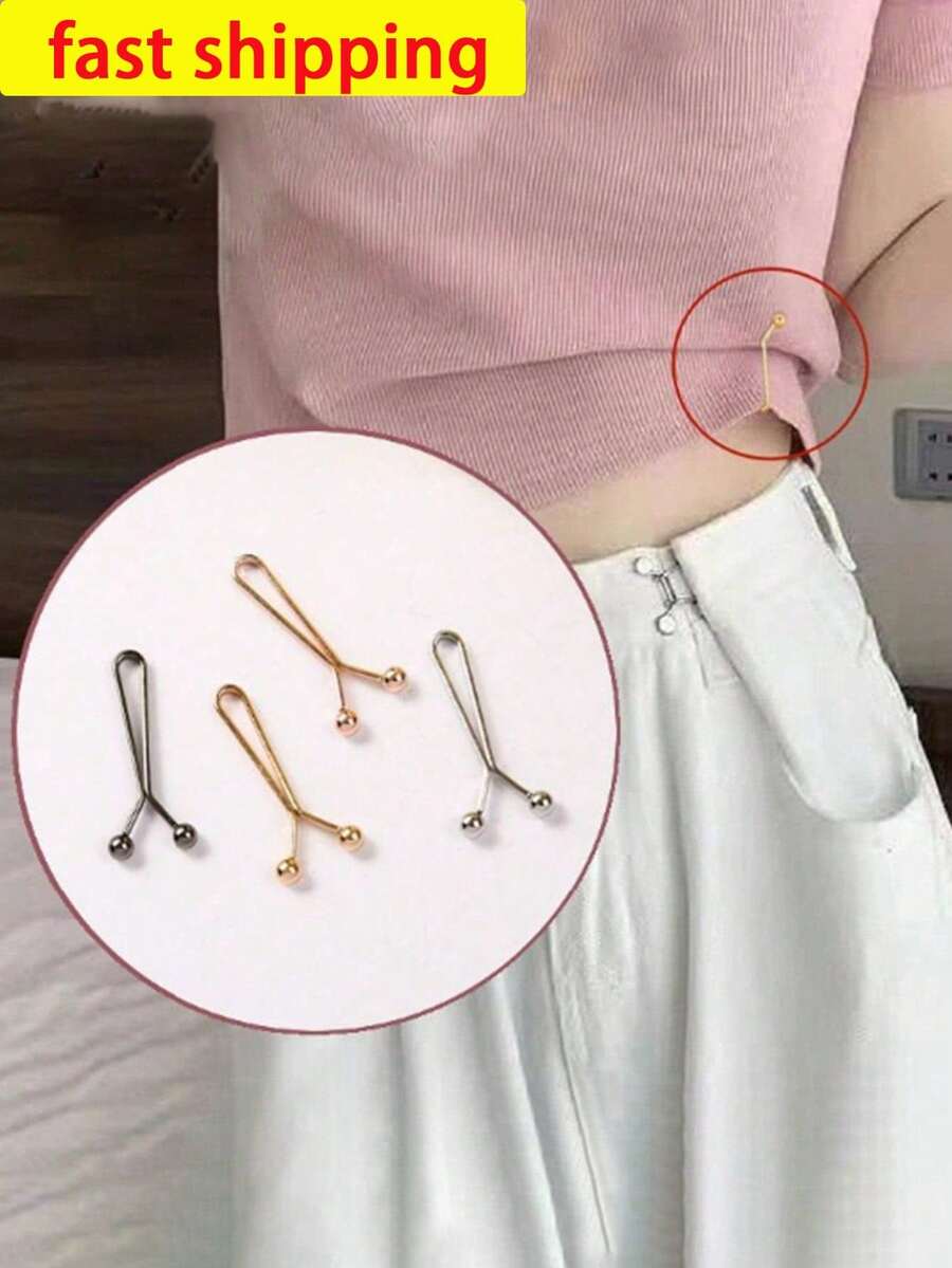 防走光固定装饰夹 翻领多功能一线夹 T恤修角 短裤腰围修饰 袖口收紧固定夹 隐形U型腰夹 隐形别针腰部固定器腰夹 - 彩色 - 查看 1