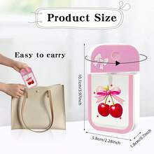 1 件粉色蝴蝶结樱桃旅行喷雾瓶，保湿喷雾瓶，便携式旅行喷雾瓶配件适用于酒精和化妆品