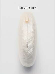 New Crescent Moon Saddle Bag, Flat Oval Acrylic Large Marble Pattern Evening Bag, Party Banquet Wedding Bridal Clutch Chain Shoulder Crossbody Bag For Women - White - View 5