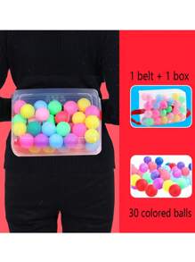 Set da 32 pezzi per gioco a palle oscillanti, gioco interattivo da festa con 1 scatola, 1 fascia in vita e 30 palline colorate, adatto per intrattenimento interno/esterno, raduni familiari, campeggio, feste in spiaggia, compleanni, anniversari di matrimonio e feste a tema estivo, giocattolo da esterno