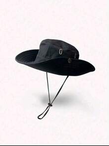 1pc UV Protection Hat Outdoor Sun Hat Quick Dry Bucket Hat Cowboy Hat Men, Summer Sun Hat Hiking And Camping - Black - View 5