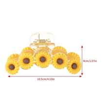 1pc Minimalist Sunflower Hair Claw Clip, Multi-Functional - Yellow - View 5