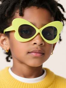 1 PC Boys Girls 4-8 Years Old Acrylic Clash Color Cute Butterfly Frame Fashion Glasses For Holiday Gifts And Parties - Multicolor - View 3