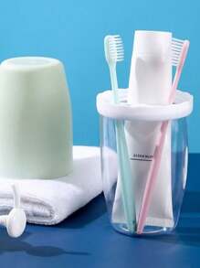 1pc Minimalist Mouthwash Toothbrush Cup Home Dental Cup Toothpaste Portable Travel Set Couple Toothbrush Holder Oral Care Set Back To School