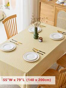 1pc Casual Sweet Plaid Tablecloth, Skin-Friendly Absorbent Reusable, Suitable For Picnics, Parties, Living Room, Dining Room, Home Decor, Spring/Summer
