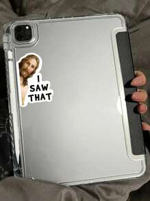1/3pcs "I SAW THAT" Hippie Decal Stickers, Cartoon Retro Stickers, Decorate Your Laptop, Water Bottle, Journal, Skins, Guitars, Helmets, Office Supplies, School, Skateboards, Luggage, Water Bottle, And Other Funny Aesthetics Decal