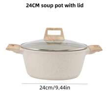 Non Stick Ceramic Cookware Set, Healthy Pot And Flat Bottomed Pot Set, Kitchen Cooking Set, With A Cool Handle To Keep It Cool, Ceramic Non Stick Stew Pot With Lid, White Granite Coating, Free Of PFOS/PFAS