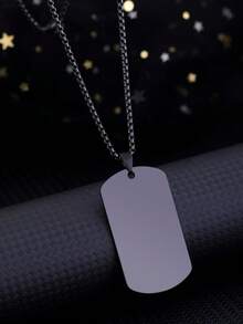 Stainless Steel Military Dog Tag Necklace - Fashionable And Minimalist, Exuding A Rugged Quality, Suitable For Outdoor Activities, Music Festivals, Camping, And Other Events. A Great Gift For Your Boyfriend/Girlfriend, Graduation Season, Father's Day, Mother's Day, Back To School, Halloween, Christmas - Multicolor - View 4