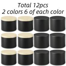 12 Frascos de Vela de Metal com Tampas - Recipientes Pretos de 4 Onças para Fabricação de Velas DIY, Artes, Artesanato, Armazenamento e Presentes de Feriados
