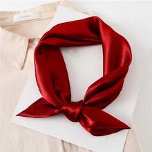 1pc Women Plain Color Faux Silk Satin Scarf, Minimalist Elegant Versatile Neckerchief, Suitable For Daily Outing, Date, Party, Wearing - Multicolor - View 18