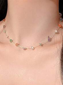 Assorted Natural Stone & Metal Necklace Set, European And American Fashion Fresh Summer Style, Random Stone Color, Size & Quantity - Multicolor - View 10