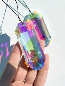 2 件水晶太阳捕手棱镜，AB 色悬挂玻璃棱镜，彩虹制造器，适用于窗户、房间、花园梦幻般的美学家居装饰 - Colorful - 查看 5