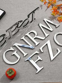Pegatinas decorativas de pared de letras de espejo acrílico 3D gruesas, 10cm/15cm/20cm letras autoadhesivas extraíbles de espejo acrílico, resistentes al agua y a la corrosión