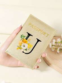 1 件 A-Z 26 个字母时尚字母印花时尚勃艮第护照夹，高品质 PU 皮革护照钱包，带卡槽，可放置信用卡、登机牌和身份证，紧凑型旅行必需品整理器 - 酒紅色 - 查看 22