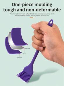 1PC/8 Inches Silicone Food Oil Brush, Extended Handle With One-Piece Molding,High Temperature Resistance Baking And Cooking Tools,Multiple Colors Available,Baking Supplies