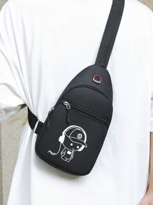 Nuova borsa a tracolla sportiva di moda, con motivo cartoni animati, borsa a tracolla multifunzionale per il petto