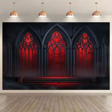 Gothic Vampire Castle Photography Background, 100% Polyester Fiber, No Need For Electricity, Perfect For Birthdays, Weddings, Party Decorations, Photography Studio Props, Portraits, And Cake Table Displays - Multicolor - View 6