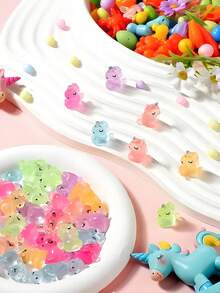 10/20pcs Luminous Mini Resin Unicorn Figurines, Glow In The Dark Tiny Unicorn Ornament For DIY Fairy Garden, Landscape, Aquarium, Birthday Party, Room Crafts Decor - Multicolor - View 2