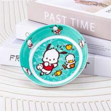 Sanrio (Authorized) Sanrio 1pc Sanrio Cartoon Multi Functional Dining Table Bone Slag Plate Cute Home Plate Round Cake Snack Plate Small Vegetable Plate Canteen Bone Slag Plate, Suitable For Various Scenarios, Very High Beauty Plate, Suitable For Various Festival Gifts And Party Gifts,School Supplies