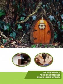 6 件套户外装饰配件，用于树仙门、微型仙女庭院花园、用于树装饰的创意仙女门窗、花园艺术花园雕塑户外装饰配件、迷你仙女花园配件套装、仙女装饰花园门桥水井、微型景观装饰池塘桥装饰、用于盆栽植物盆景玻璃容器装饰的微型雕像