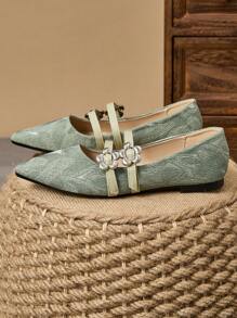1 paio di scarpe da donna con punta affusolata e suola piatta, in morbida pelle per ufficio e lavoro, versatili mocassini casual slip-on, comode ballerine con tacco basso e tomaia bassa, adatte per il pendolarismo