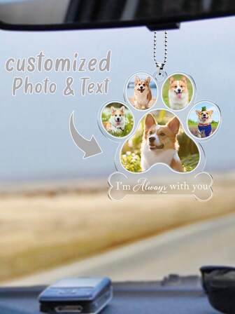 1pc Customized Pet Photo Acrylic Keychain,Keychain,Cute Car Hanger Gift For Mom Dad, Personalized Car Hanger, Gift For Pet Loss, Pet Memorial Gift,Christmas Gifts