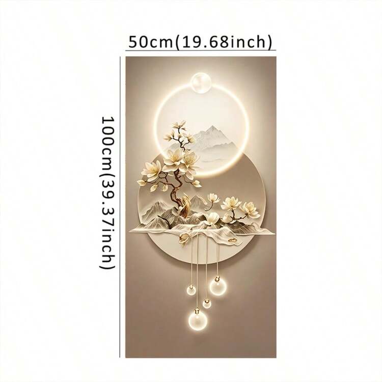 1 pieza Pintura decorativa de arte moderno en lienzo, retrato sin marco, paisaje, pintura floral, decoración de pared de alta gama para interiores/exteriores, adecuada para sala de estar, dormitorio, oficina en casa, cocina, comedor - Decoración de primavera/invierno, Tamaño 50x100cm/19.68x39.37in - Multicolor - Añade 2