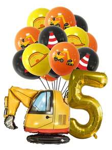 17pcs Excavator Design Decorative Balloon,Christmas - Multicolor - View 15