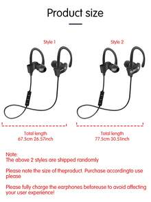 运动型防汗入耳式防缠结颈带蓝牙耳机，无线立体声耳塞 - 黑色 - 查看 12