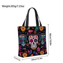Elegant Travel Bag/Duffel Bag/Yoga Bag/Gym Bag, Skull Flower/Colorful Skull Design, Suitable For Travel, Daily Carry, Fitness, Snow, Camping, Outdoor Activities Holiday Essentials Holiday Travel Essentials Travel Accessories Bag For School School Accessories School Stuff