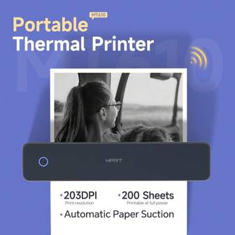  HPRT Portable Printers Wireless For Travel, Bluetooth Thermal Printer Compatible With IOS, Android & Laptop, Support 8.5x11 US Letter&A4 Thermal Paper, Inkless Mobile Printer For Office, Home,