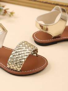 Sandal kiểu La Mã mới năm 2025, đính ngọc trai lấp lánh hình bướm, quai co giãn, mũi tròn, chống trơn trượt, thời trang và dễ thương, phù hợp cho đi làm hàng ngày, dự tiệc, đi nghỉ mát và mặc thường ngày. - Vàng - Xem 6