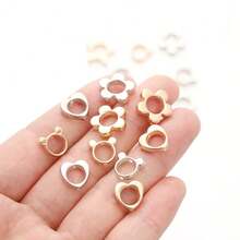 10Pcs CCB Material Bead Frame Star Heart Shape Bead Frame For DIY Beaded Bracelet Necklace Making - Multicolor - View 3