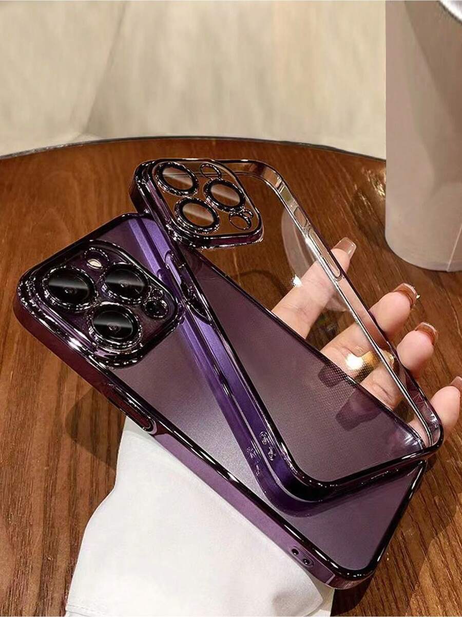 Basic Phone Case. Clear Case With Contrasting Frame. Compatible With IPhone 15/15 Pro (1 Unit) - 紫色 - 查看 1