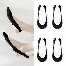 1/4 Pairs Women Colorful Foam Padded No Show Socks, Anti-Slip & Invisible Liner Socks For High Heels, Low Vamp Style For Spring/Summer