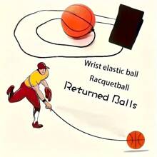 1 pieza Balón de rebote de baloncesto con muñequera, pelota elástica de PU de 60 mm de alto rebote para entrenamiento de jóvenes con correa para la muñeca - Juego deportivo de lanzamiento y rebote duradero, apto para actividades al aire libre como béisbol, baloncesto, fútbol, tenis - Pelota de entrenamiento de coordinación ojo-mano