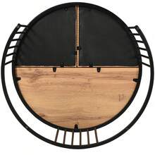 Coffee Table Set Of 2 With Rattan Look, Round, Gold Frame, Stable Design, Practical Storage Space In The Small Table