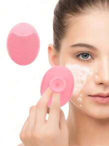 2-In-1 Silicone Cleansing Brush, Facial Cleansing Exfoliating Brush, Soft-Bristle Washable Face Brush, Dual-Sided Facial Cleansing Tool, With Ultra Fine Soft Pore Deep Cleansing Silicone Double Side Face Wash Scrub Brush, For Massaging, Makeup Removal, Skincare
