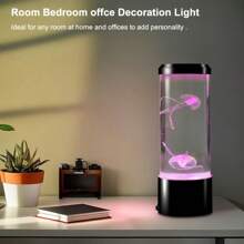1 Peça Lâmpada de Lava em Forma de Água-Viva com LED, Luz de Humor do Oceano que Muda de 7 Cores, Ideal para Sala de Estar, Quarto, Criado-Mudo, Escritório, Decoração de Mesa e Presente para Feriados/Aniversários