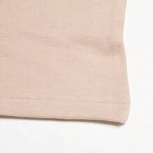 Adidas Women's Casual Loose-Fit Cropped Open Shoulder Pullover Sweatshirt, Autumn - Flesh Color - View 3