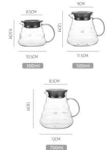 1PC Range Server Clear Range Server Clear Glass Coffee Server For Drip Coffee Maker, Standard Glass Coffee Carafe, Coffee Pot With Lid, Clear, 01 360ml(12oz) Pour Over Coffee Maker Back To School