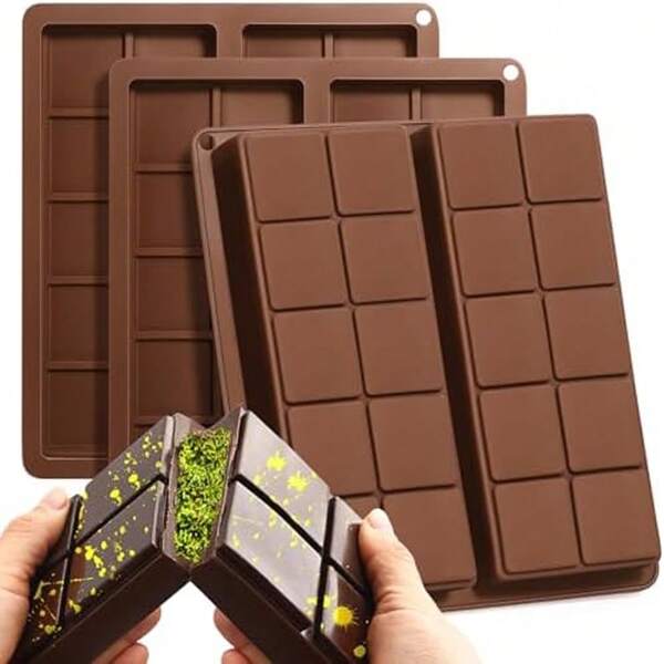 2-In-1 Chocolate Bar Mold, DIY Dark Chocolate Bar Mold, Dubai Chocolate Baking Mold, Energy Bar