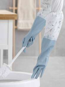 [Reusable] Durable Household Washing Gloves, Long And Thick Kitchen Cleaning Gloves, Waterproof Rubber Gloves For Dishwashing, Laundry And Chores - Multicolor - View 4