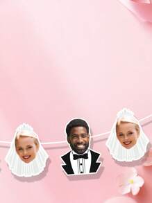 7/14/21 peças Faixas Personalizadas com Fotos do Noivo e da Noiva, Decorações de Faixas Personalizadas para Festa de Casamento, Padrões de Fotos Personalizadas do Noivo e da Noiva, Decorações para Chá de Panela, Chá de Casal, Despedida de Solteiro