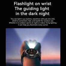 1 Pc Unisex Silicone Smartwatch Band, 1.46" HD Touch Round Screen, Built-In Flashlight, Music Player, Weather Forecast, Bluetooth, Phone Call Function, Fitness Tracker, Suitable For Android And IOS, Suitable For School, Sport, Party And Other Occasions