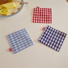 1pc/3pcs Vintage Striped Coaster Square Grid Fabric Insulation Coaster Set Coffee Cup Coaster Mug Coaster Suitable For Table Decor, Home Decor, Kitchen Decor